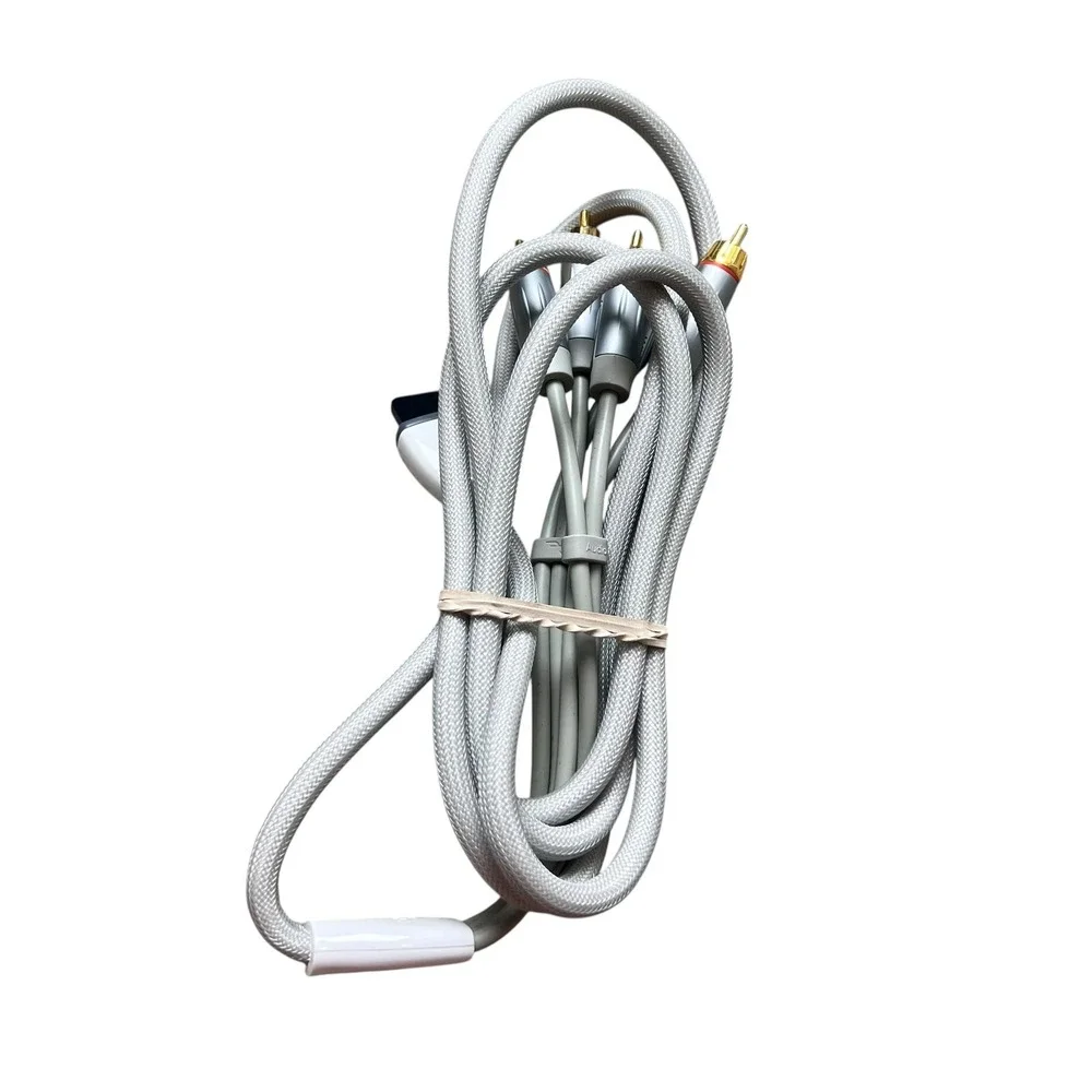 Nintendo Wii Component Video Cable RVL-011 Gray Braided Gold Plated AV Cord 77in
